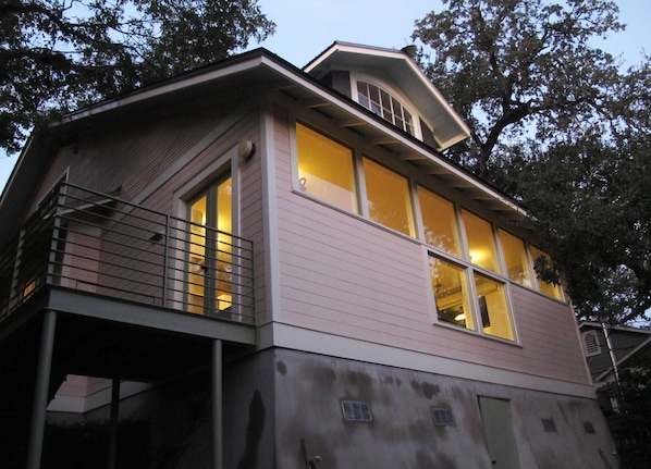 View of Riverside Studio from below.  Studio is 22 feet above busy Riverside Dr.