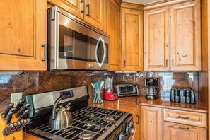 Recently updated kitchen and appliances and more supplies than you can imagine