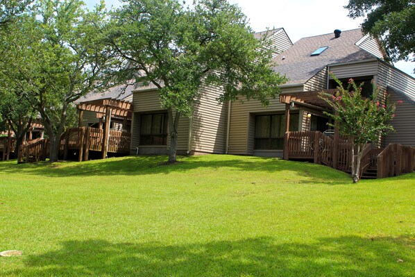 Back of townhome overlooking the lake