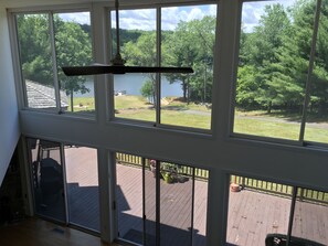 2nd Floor View of Lake, High Ceilings, Large Windows.