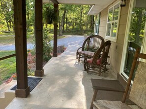 Front porch chairs for visiting.