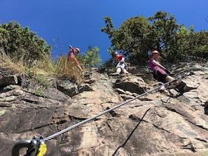 Outdoor rock climbing