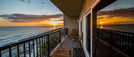 Balcony view of beach