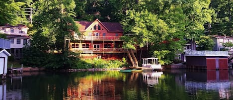 The "LODGE ON BEAUTIFUL GREY LOG COVE."