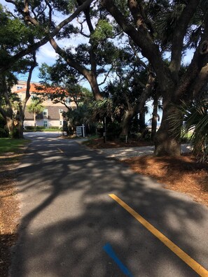 Walking to public beach access