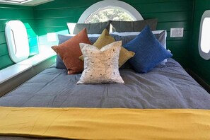 Comfy queen bed in sleeping loft