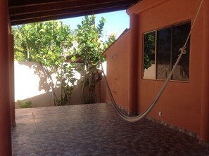 Relax in a shaded hammock on a lower deck.