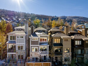 Bac Aerial View, Garage Entrance and Level 4 Private Deck