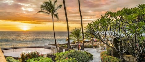 Beautiful Sunset and Ocean Views from Lanai at Casa de Emdeko 216.