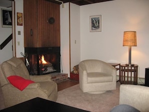 Wood-burning fireplace