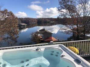 Fall view of the lake from the hot tub!