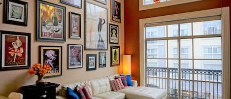 Main loft area with 23ft ceilings