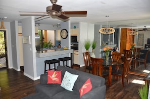 Dining, Kitchen, and indoor Living Space