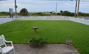 View of lawn and beach