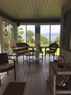 Screen porch,sliders, comfortable all seasons