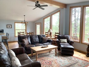 Open concept space with large windows, beautiful views and natural light.
