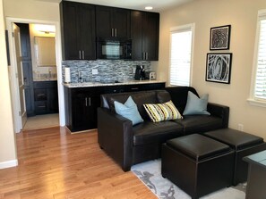 Living room and kitchenette