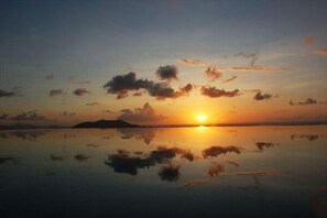 sunset view from the pool