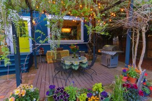 Wonderful Back Patio with Gas BBQ Grill