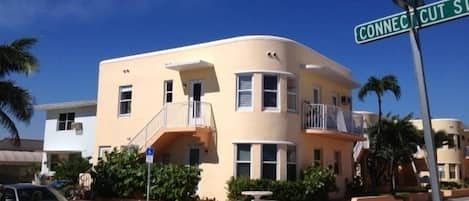 Southeast corner has a Sunny View from this unique 1949 historic style bch villa