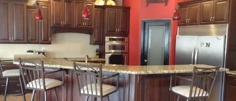 Massive Kitchen with ample seating and dual fridge/freezer 