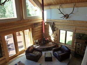 Great Room with wood burning stove for those cozy evenings.