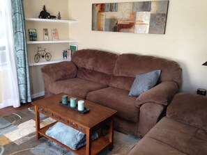Comfortable over sized couches help you relax after your day of activity