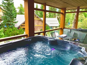 Amazing Hot Tub On Second Level Deck for total privacy. Relax & Enjoy