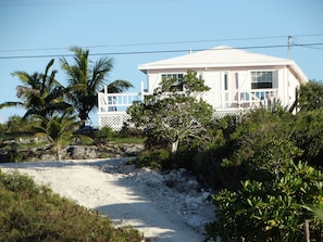 View of front porch from Grotto Bay.