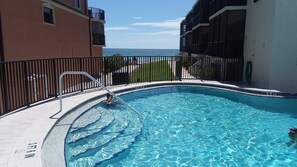 New pool area with gulf view! Heated!