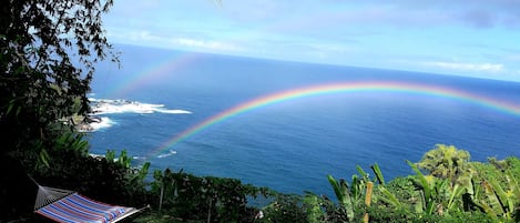 double rainbow from the backyard, no photoshop