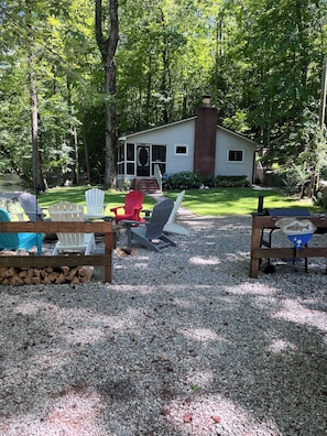 This is the front of the house in June.