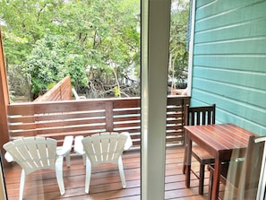 Private balcony with view of mangrove and peek-a-boo water view