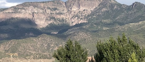 This is the view from the front porch of the cottage.  Cove View Mountain 