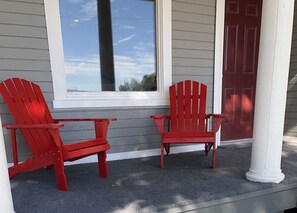 Relax on the front porch and huge patio