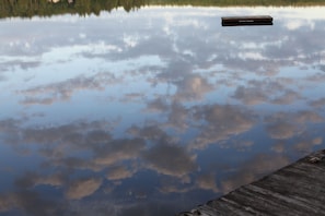 Welcome to the lake! Early morning view off cottage dock