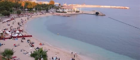 View from large balcony  overlooking the beach from the 5 th floor