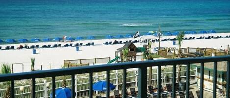 Unobstructed views  of the beach from balcony