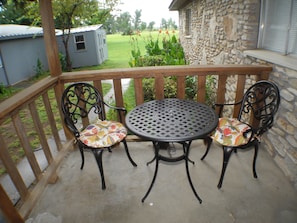 Wait for your friends on the front porch.