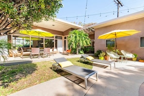 Patio with pool loungers