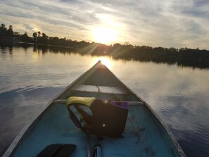 Explore our peaceful lake with our canoe or kayak