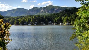 Beautiful view of mountains and lake from cozy cottage!