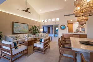 Entryway, Kitchen family and dining area