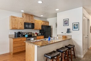 Your kitchen is fully stocked with all you need to cook meals in and save over eating out!