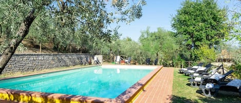 Water, Plant, Sky, Tree, Swimming Pool, Shade, Grass, Natural Landscape, Leisure, Outdoor Furniture