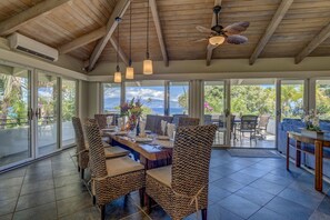 Upstairs dining room with spectacular ocean views