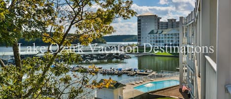 The view of the Central pool from the Deck