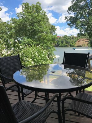 Lower level deck looking onto Lake Hamilton main channel 