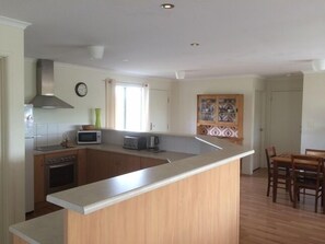 Open-plan kitchen, living, dining