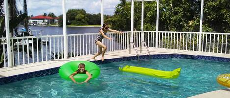 Sisters enjoying the pool!